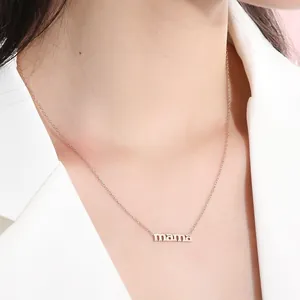 Elegant rose gold stainless steel necklace with 'mama' letter pendant for Mother's Day