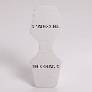 Minimalist white folding paper display card for necklace and bracelet packaging