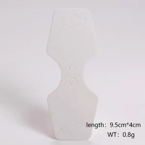 Detail view of white foldable jewelry display card for necklaces and bracelets packaging