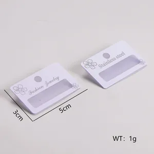 Flower design jewelry display cards showing 3x5cm dimensions and 1g product weight.
