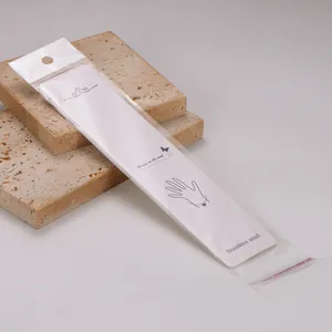 Professional long white jewelry display card with OPP bag for necklaces and bracelets
