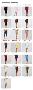 Comprehensive color chart of high-waisted yoga capri leggings for women's athletic fitness.