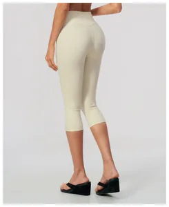 High waisted brushed yoga capris leggings for women fitness and running yoga pants