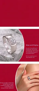 Dettaglio dell'anello da uomo in argento S925 con moissanite ed effetto indossato
