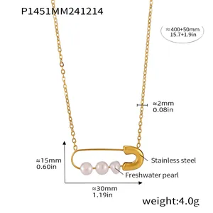 Guide des tailles et matériaux pour le collier épingle à nourrice en perle d'acier inox.
