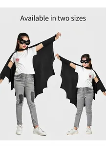 Comparaison détaillée de deux tailles pour le costume de chauve-souris noire enfant