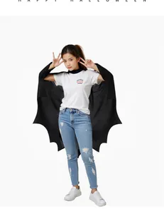 Costume de cape de chauve-souris noire pour enfants pour fête cosplay d'Halloween