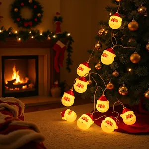 Weihnachts LED Lichterkette Weihnachtsmann Schneemann Zug Hut Formen Batterie USB Solarbetrieben Feiertag Haus Dekoration