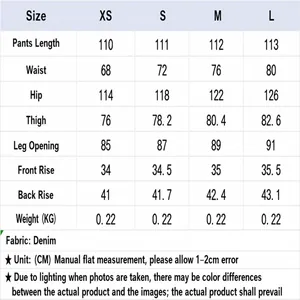 Tableau des tailles en cm pour pantalons larges de loisirs pour femmes