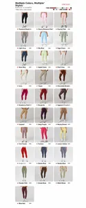 Comprehensive color chart for high-waisted butt-lifting yoga pants in various shades