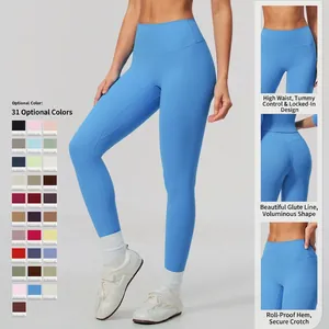 High-waisted tummy control yoga leggings with peach butt lift design for women