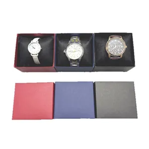 Scatole regalo per gioielli a righe in rosso blu e nero per orologi da 8x9cm