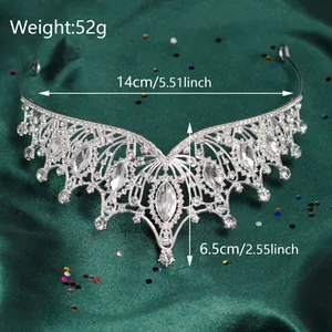 Barocke Luxus-Silber-Braut-Tiara mit Marquise-Kristallen, Hochzeitskronen-Zubehör
