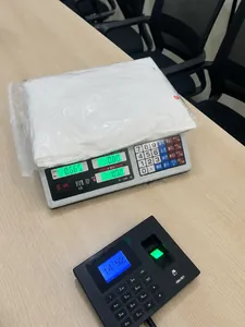 Weight measurement of white sleeveless summer evening dress in plastic packaging