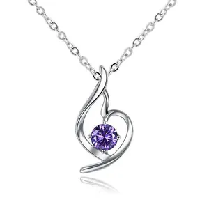 Collar de Pendiente de Corazón de Cobre Minimalista para Mujeres Diseño de Metal Retorcido con Incrustaciones de Strass Regalo de Joyería