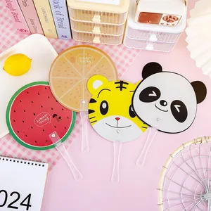 Cute cartoon hand-held cooling fans with fruit and animal designs for kids gifts