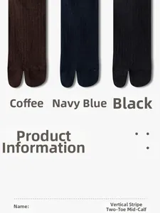 Detailed macro view of cotton two-toe tabi socks featuring a classic vertical stripe texture