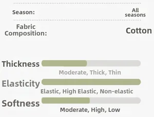 Product specification chart showing material, elasticity, and thickness for cotton tabi socks