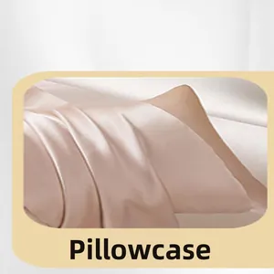 Close-up detail view showing the texture of champagne imitation silk satin pillowcase