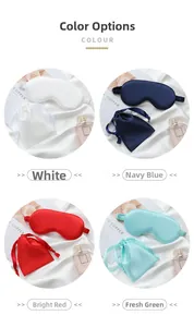 Luxury silk-like sleep eye mask and pouch set color display in white navy red green