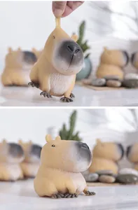 Squeezable capybara stress relief toy with soft slow rebound texture detail view