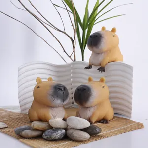 Adorable capybara squeeze toy set for stress relief and slow rising sensory fun