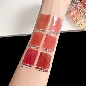 Glossy moisturizing mirror lip glaze set with 6 vibrant shades for a water-light finish