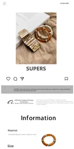 Vue détaillée de l'ensemble de bracelets empilables en résine acétate ambre et crème