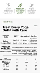 Guida completa alle taglie e ai materiali per il reggiseno sportivo yoga con schiena incrociata.