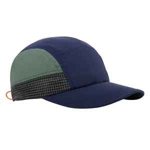Retro fünf-panel baseballkappe schnelltrocknend mit farbblock-design für outdoor