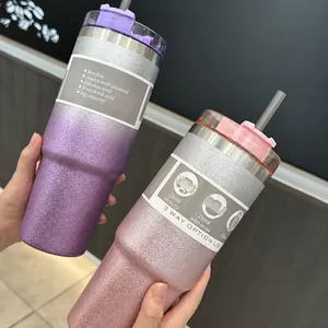 20oz 30oz gradient stainless steel insulated tumbler with 3-way lid for travel.