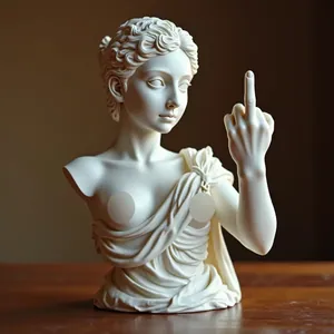 Funny Vienna Goddess Statue Middle Finger Parody Venus Resin Figurine Creative Desktop Decor Sculpture Home Ornament