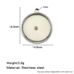 Detail of stainless steel mustard seed pendant showing dimensions and weight