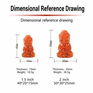 Größenreferenz für Buddha-Figur aus Naturkristall für die Innendekoration