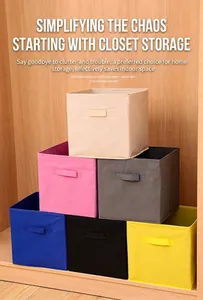 Vibrant colorful foldable non-woven fabric storage bins for efficient wardrobe organization