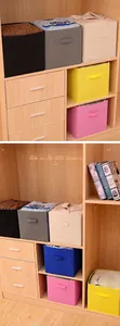 Collapsible non-woven fabric storage boxes in multiple colors for closet organization