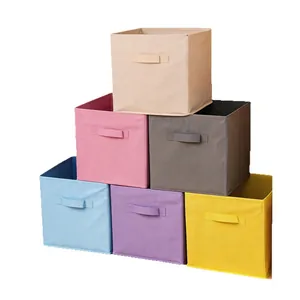 Juego de seis cajas de almacenamiento plegables de tela no tejida para armario y organización