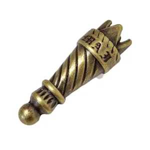 Punta de cordón en bronce antiguo con diseño en espiral para accesorios de corbata Bolo
