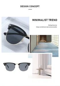 Detailed close-up of classic 3016 style semi-rimless sunglasses showing the elegant gold hinges
