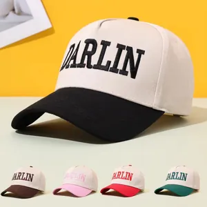 DARLIN Embroidered Color Block Baseball Cap Vintage Trucker Hat For Men Women Casual Outdoor Sunshade Adjustable Cotton Hat
