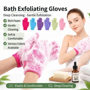 Guantes De Baño Exfoliantes Nylon Guante De Exfoliación Corporal Para Ducha Spa Limpieza Profunda Piel Muerta Elástico