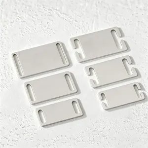 Stainless Steel DIY Blank Pet ID Tags Rectangular Identification Plates For Collars Sliding Engravable Metal Tags For Dog Cat Keychains