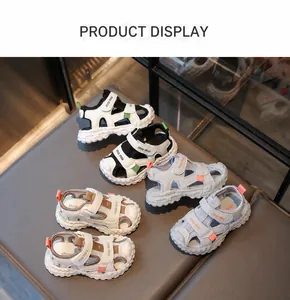 Sandali per bambini in mesh traforato con velcro e suola morbida antiscivolo vari colori