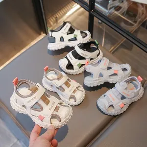 Sandali Sportivi per Bambini Traspiranti in Mesh Pelle Sintetica Suola Morbida Antiscivolo Velcro Scarpe Casual Estive per Ragazzi Ragazze