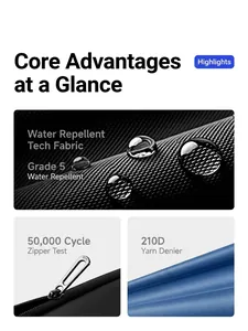 Funktionale Details eines robusten wasserdichten Laptop-Rucksacks mit großem Volumen.