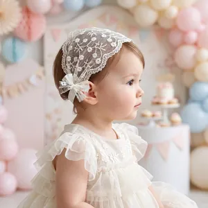 Bandeau élégant en dentelle blanche pour bébés et tout-petits, accessoires photo
