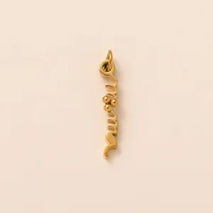 Elegant minimalist gold-plated stainless steel script pendant for DIY necklace making
