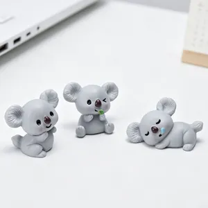 Set de 3 lindas figuritas de koala de resina para escritorio y decorado de bricolaje