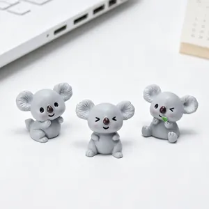 Lindos adornos de escritorio de resina de koala, juego de 3 figuritas con diversas expresiones.