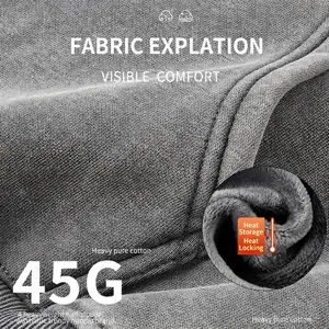 Sweat à capuche en polaire délavée lourde 450g, texture douce